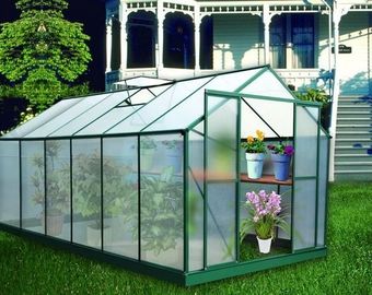 সবুজ / প্রকৃতি অ্যালুমিনিয়ামতাঁত-সিলভার Polycarbonate শখ গ্রিনহাউস ইসলাম ফ্লাওয়ার জন্য UV সঙ্গে