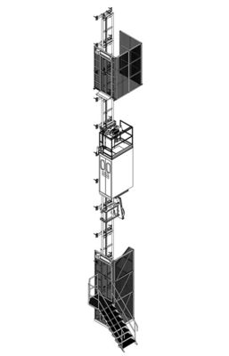 12/18/24 যাত্রী রাক এবং pinion Hoists জন্য বিল্ডিং সাইট 300kg 500kg 750kg